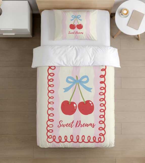 "Bedding - Stripes Yellow/Pink " - image 1