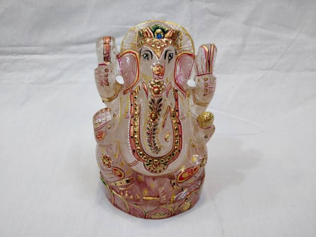 Crystal Quartz Ganesha Statue - Sphatik Lord Ganesh Idol Entrance Altar Meditation Decor Housewarming Gift - image 1
