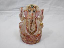 Crystal Quartz Ganesha Statue - Sphatik Lord Ganesh Idol Entrance Altar Meditation Decor Housewarming Gift - thumbnail 1