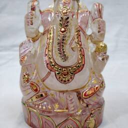 Crystal Quartz Ganesha Statue - Sphatik Lord Ganesh Idol Entrance Altar Meditation Decor Housewarming Gift - thumbnail 2