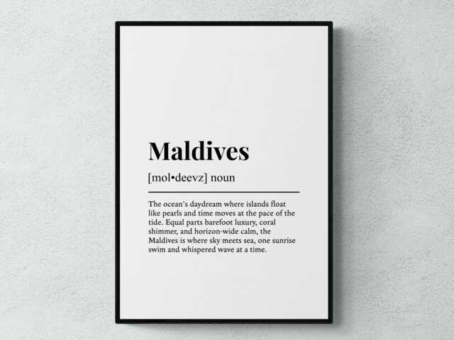 Maldives Funny Definition Asia Gift Wall Art Print - image 1