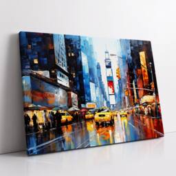 New York City Times Square Starry Night Painting Van Gogh Wall Art, Framed Canvas Poster Print, Home Kitchen Office Room Decor, Gifts - thumbnail 2