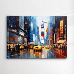 New York City Times Square Starry Night Painting Van Gogh Wall Art, Framed Canvas Poster Print, Home Kitchen Office Room Decor, Gifts - thumbnail 3