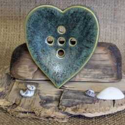 Ceramic Heart Shaped Soap Dish - Coastal Colours - thumbnail 4