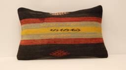 Lumbar Pillow 12x20 in - 20x50 cm Turkish Kilim Cover Handmade Home Living Boho Vintage Throw Covers Old Cushion 4Oef-487