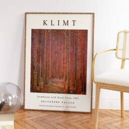 Gustav Klimt Poster, Farmhouse With Birch Trees, Art, Floral Decor, Tree Scenery Exhibition Art Print, A1/A2/A3/A4 - thumbnail 3