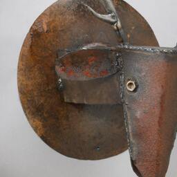Reclaimed Metal Elk Head Wall Sculpture Earthy Faux Taxidermy Art - thumbnail 3