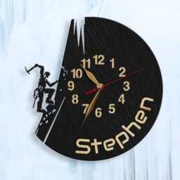 Big Wall Clock Ice-Climbing, Ice-Climber Gift, Non-Ticking, Wooden Mountain Art Decor Gift, 12 Or 18 Inches #162 - thumbnail 1
