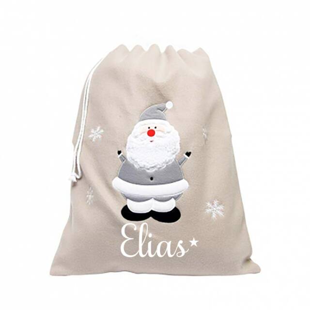 Personalized Plush Santa Christmas Sack Deluxe Felt Stocking - image 1