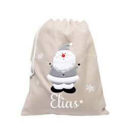 Personalized Plush Santa Christmas Sack Deluxe Felt Stocking - thumbnail 1