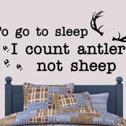 Antlers Not Sheep Wall Decal Country Nursery Decor - thumbnail 2