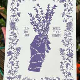 Let No Man Steal Your Thyme - A5 Flowers & Barbed Wire Print 100% Recycled Textured Stock - thumbnail 2