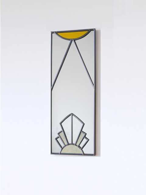 Art Deco Mirror Handmade Stained Glass Style Decorative Wall - image 1