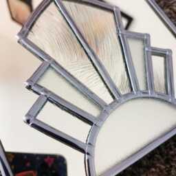 Art Deco Mirror Handmade Stained Glass Style Decorative Wall - thumbnail 3