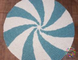 Handmade Wool Felt Ball Rug Spiral Design, 90-250 cm - thumbnail 1