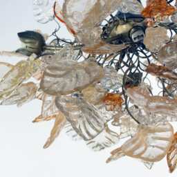 Lighting Hanging Chandeliers With Gold & Clear Color Flowers Leaves, For Dining Room , Hall Or Bedroom - thumbnail 3