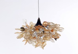 Lighting Hanging Chandeliers With Gold & Clear Color Flowers Leaves, For Dining Room , Hall Or Bedroom