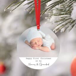 Personalised Happy First Christmas As My Nanny & Grandad Bauble - Custom Tree Decoration Photo My - thumbnail 1