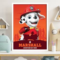 Paw Patrol Print - Marshall Adventure Bay Hero Poster Wall Art - thumbnail 1