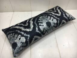 Handwoven Silk Ikat Lumbar Pillow Cover, Modern Accent - 10x24