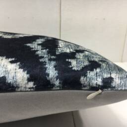 Handwoven Silk Ikat Lumbar Pillow Cover, Modern Accent - 10x24 - thumbnail 4