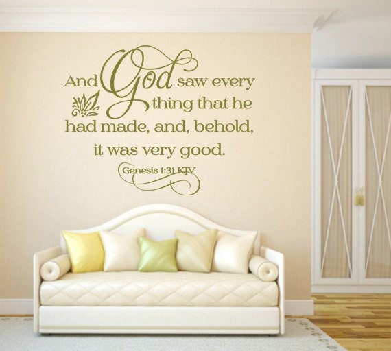 Scripture Wall Decal. & God Saw - Code 206 Christian Decals, Religious Decal, Quote, Decal Bible, Christian - image 1