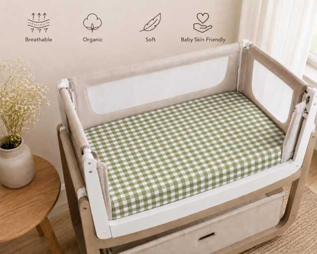 Sheets For Snuzpod Crib Handmade All Studio 5 Pure Cotton Poplin Fitted Buy 3 Get 1 Free - image 1