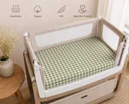 Sheets For Snuzpod Crib Handmade All Studio 5 Pure Cotton Poplin Fitted Buy 3 Get 1 Free - thumbnail 1