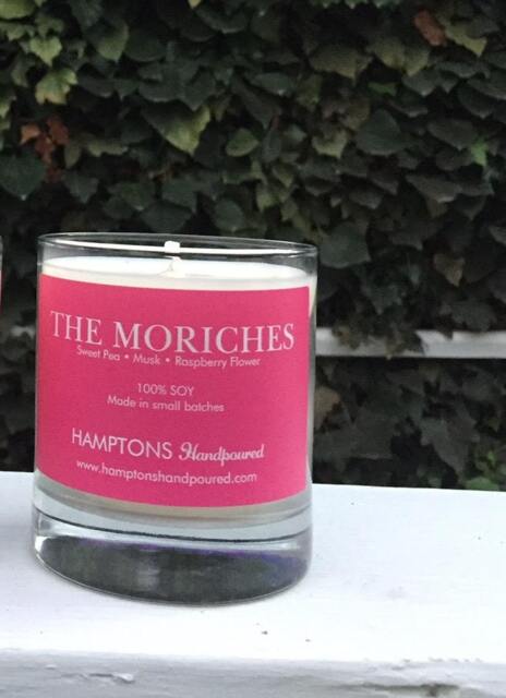The Moriches 8 Oz. Tumbler Sweet Pea Musk Raspberry Flower Hamptons Handpoured Signature Village Series 100% Soy Candle Hand Poured