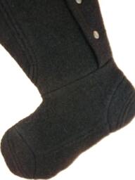 Christmas Stocking Felt Felted Wool Boiled Black Ooak Buttons Carroll Reed Recycled Repurposed Upcycled 739