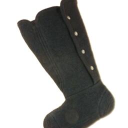 Christmas Stocking Felt Felted Wool Boiled Black Ooak Buttons Carroll Reed Recycled Repurposed Upcycled 739 - thumbnail 2