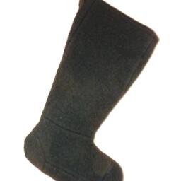 Christmas Stocking Felt Felted Wool Boiled Black Ooak Buttons Carroll Reed Recycled Repurposed Upcycled 739 - thumbnail 3