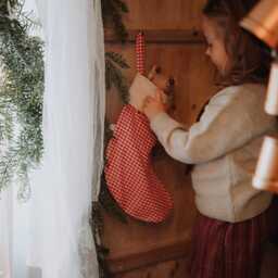 Red Christmas Stocking Ornament Festive Holiday Decoration - thumbnail 4