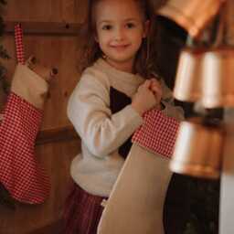 Red Christmas Stocking Ornament Festive Holiday Decoration - thumbnail 3