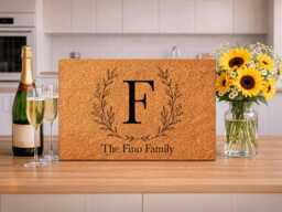 Botanical Branch Initial Letter - Custom Monogram Family Name Doormat - thumbnail 1