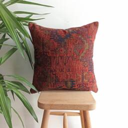 Terracotta Red Turkish Kilim Pillow Cover Lumbar 12??24 Throw All Size - thumbnail 3