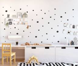 Hand Drawn Wall Sticker Dots, Irregular Polka Dots Decals, Dalmatian Spots Style Boho Chic Nursery & Kids-Room - thumbnail 1