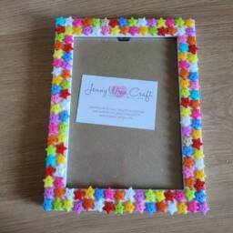 Colourful Recycled Acrylic Star Shaped Button Photo Frame 5 X 7 Inches - thumbnail 3