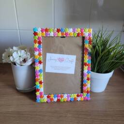 Colourful Recycled Acrylic Star Shaped Button Photo Frame 5 X 7 Inches