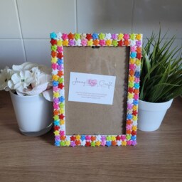 Colourful Recycled Acrylic Star Shaped Button Photo Frame 5 X 7 Inches - thumbnail 4