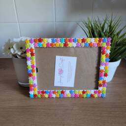 Colourful Recycled Acrylic Star Shaped Button Photo Frame 5 X 7 Inches - thumbnail 2
