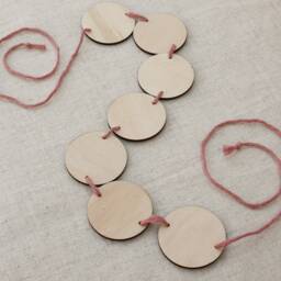 Wooden Circle Bunting - Custom Boho Garland Kids Room Or Nursery Wall D??cor Scandi Decor - thumbnail 3