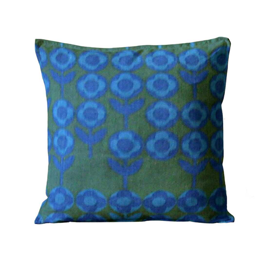 Heals Peter Hall's Verdure, Blue Dark Green Floral, Mid 60S