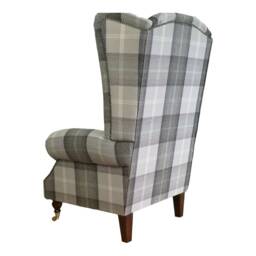 Queen Anne Wingback Chair Extra Tall Tartan Fireside Armchair - thumbnail 2