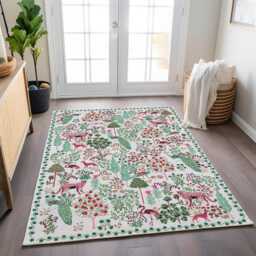 Jungle Animal Area Rug Tropical Forest Kids Playroom Carpet - thumbnail 1