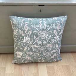 William Morris Rococo Cushion Covers Duck Egg Blue Linen Pillow Shams - thumbnail 2