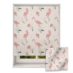 Floral Flamingos Roller Blind, Children's Made To Measure, Jungle Flamingo Blind