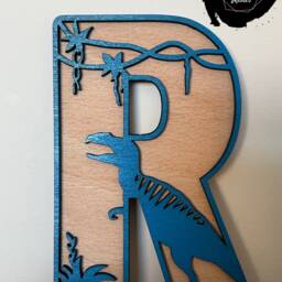 Dinosaur Themed Wooden Letters, Dino Theme Name Decoration, Personalised Sign - thumbnail 2
