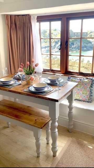 Slim Farmhouse Table - Handcrafted Solid Wood Dining Furniture - image 1