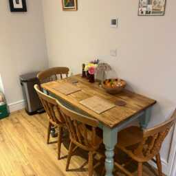 Slim Farmhouse Table - Handcrafted Solid Wood Dining Furniture - thumbnail 3